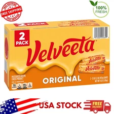 Velveeta Original Cheese Loaf 32oz 2 Pack – Creamy Melting Block for Dips & Meal