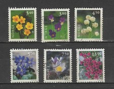 Norvège  n° YT 1226-1231 oblitéré  année 1998 -Fleurs