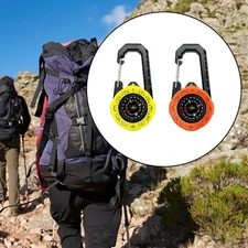Hiking Compass with Carabiner Lightweight Camping Compass for Hiking Outdoor