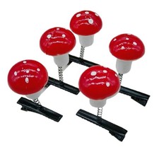 5pack Lovely Mushroom Hair Clip Children Hair Barrettes Small Plastics Hairclip