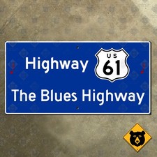 Mississippi Blues Highway US Route 61 marcador señal de tráfico música 16x8