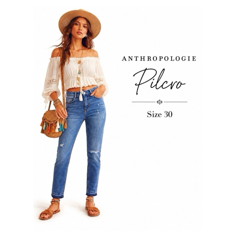 Anthropologie Pilcro High Rise Ripped Skinny Jeans Size 30 
