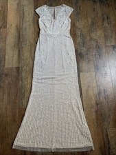 Anthropologie x BHLDN Sanders Embellished Wedding Dress Nude NWT Flaw* 4