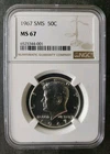 1967 50c Special Mint Set Kennedy Silver Half Dollar NGC MS67