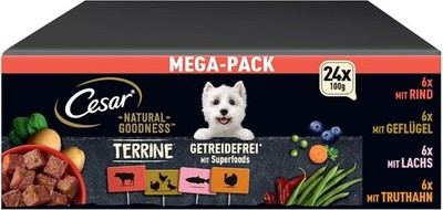 Cesar Hunde Nassfutter Getreidefrei Superfoods 24x100g Natural Goodness Megapack