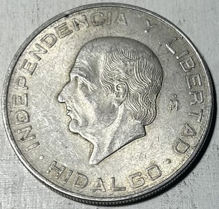 México 1956 10 pesos .8359 ASW.