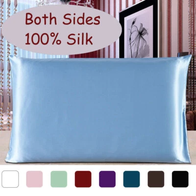 PICCOCASA 100% Pure Silk Pillowcase 19 Momme Pillow Cover Twin/Queen/King/ Standard