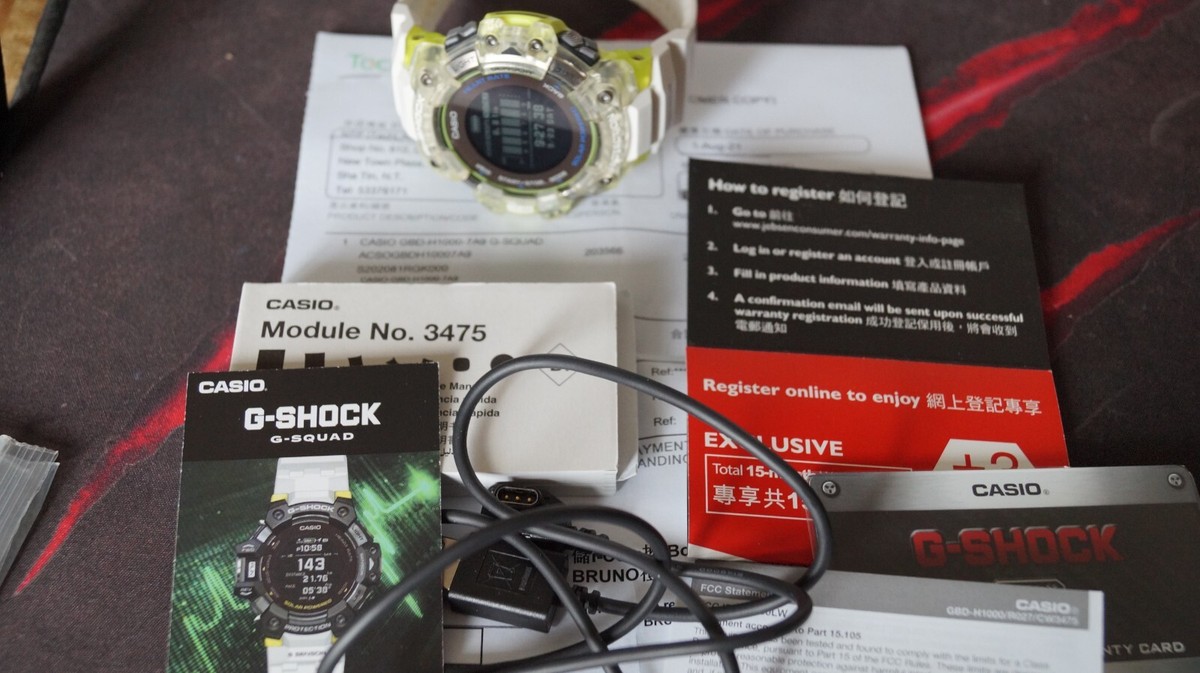 Casio G-Shock GBD-H1000 7A Quartz Watch 3475 54mm case White Neon