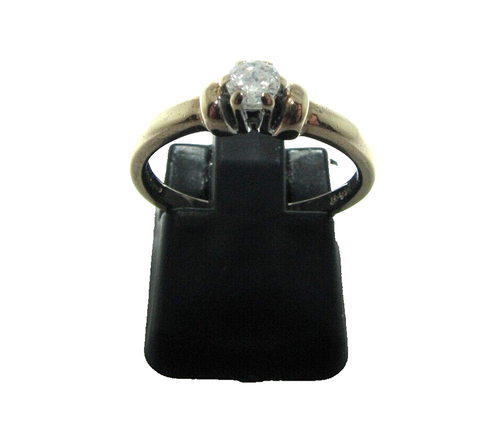 Mujer / Mujer 9ct 9carat Oro Amarillo Anillo Solitario Diamante Talla UK K 1/2 - Imagen 3 de 7
