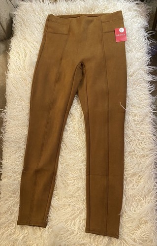 NEW Spanx Faux Suede Leggings In Rich Caramel Size Small Petite NWT - 第 1/7 張圖片