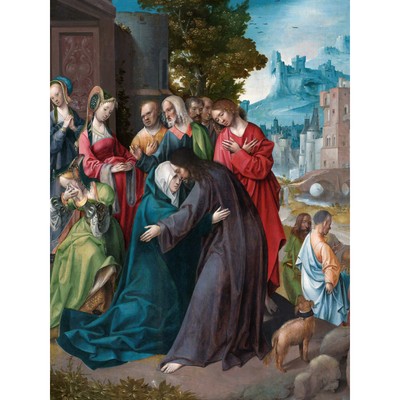 Engebrechtsz Christus verabschiedet sich von seiner Mutter Wandbild Leinwanddruck 18 x 24 Zoll