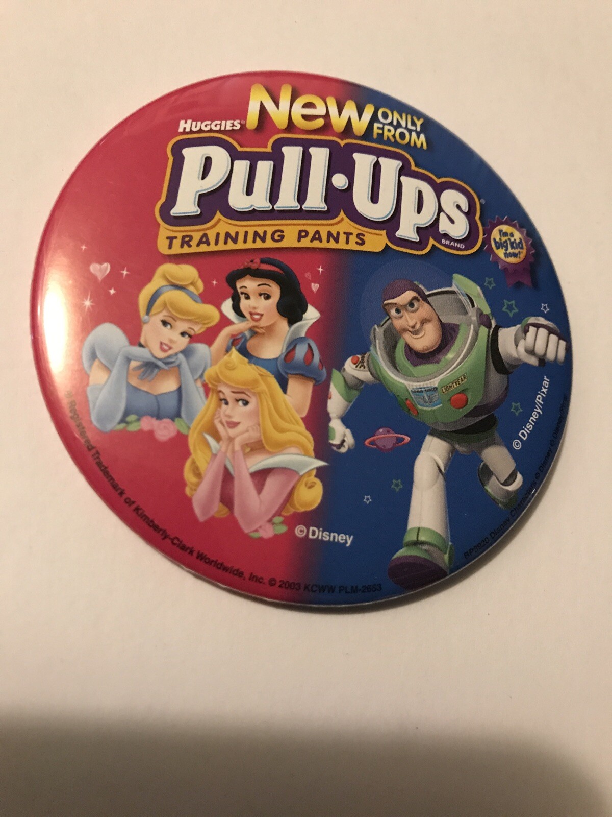 Disney Toy Story Buzz Lightyear & Princess Pull Ups Promo Button eBay
