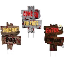 Halloween Decorations Yard Signs Stakes - 3 Pack