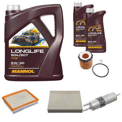 FEBI BILSTEIN Inspektionspaket 7L MANNOL Longlife 504/507 5W-30 für BMW 3er