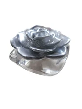 2.5 Inch Floating Candle - Unscented - Rose Candle - w/ Square Glass Holder Home