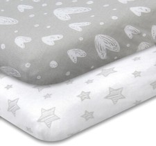 Baby Standard Crib Mattress Fitted Sheets Soft Cotton Toddler Bed Sheets 2 Pack