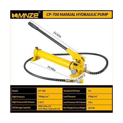 MMNZE Hydraulic Hand Pump CP-700 High Pressure Portable Manual