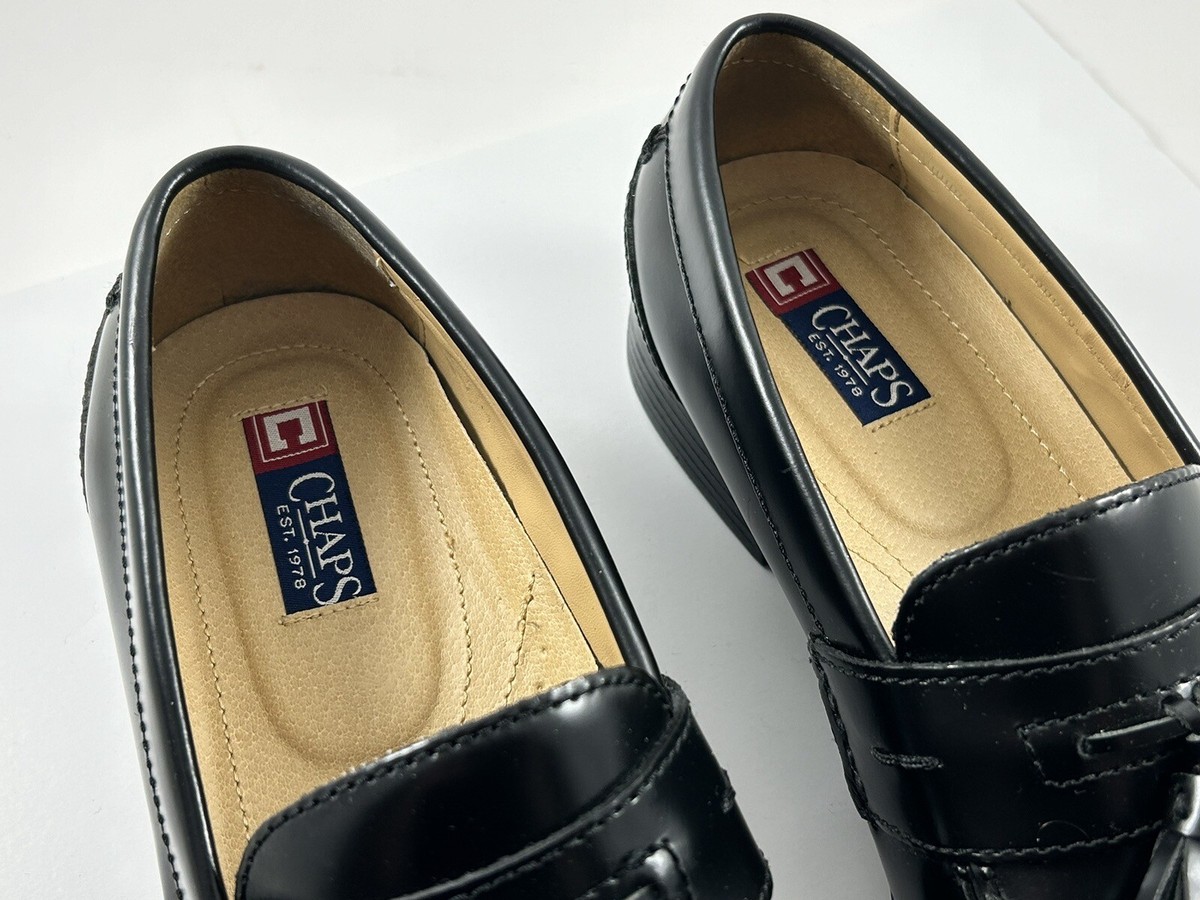 CHAPS Mens Loafer Dress Shoes Black 0968334 Leather Kiltie  display picture 2