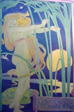 1897 Herbert Granville Fur "Nocturne" Original Litho Art Nouveau Arts & Crafts