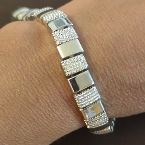 bracciale vintage americano argentato firma Napier anni 60 signed bracelet - Foto 2 di 7