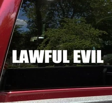 Lawful Evil Vinyl Sticker - RPG Role Playing Character Alignment V1 - Decal