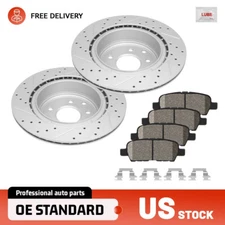 For Nissan Maxima 2009-2014 2016-2019, Rear Drilled Brake Rotors & Ceramic Pads