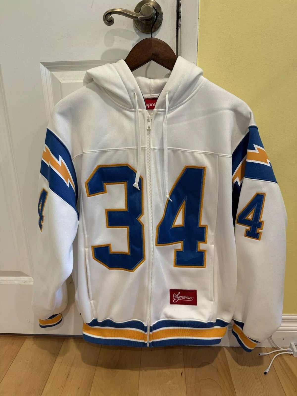 Sweat à capuche zippé Supreme Football blanc petit SS24 envoi rapide