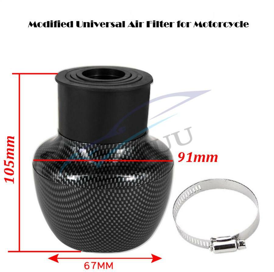 1*Carbon Fiber Motorcycle Straight Mouth Air Cleaner Intake Filter