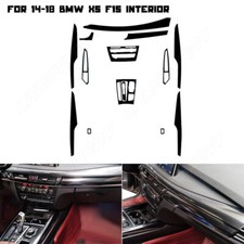 Black Carbon Fiber Central Console Panel Cover Trim For Bmw X5 F15 2014-2018 Black Carbon Fiber Central Console Panel Cover Trim For Bmw X5 F15 2014-2018