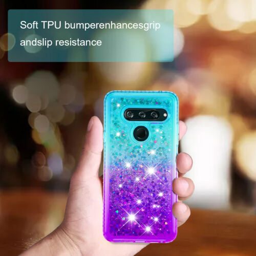 For LG V50 ThinQ Case V40 Case Liquid Sparkle Glitter Diamond Bumper Girls' Case - Picture 21 of 25