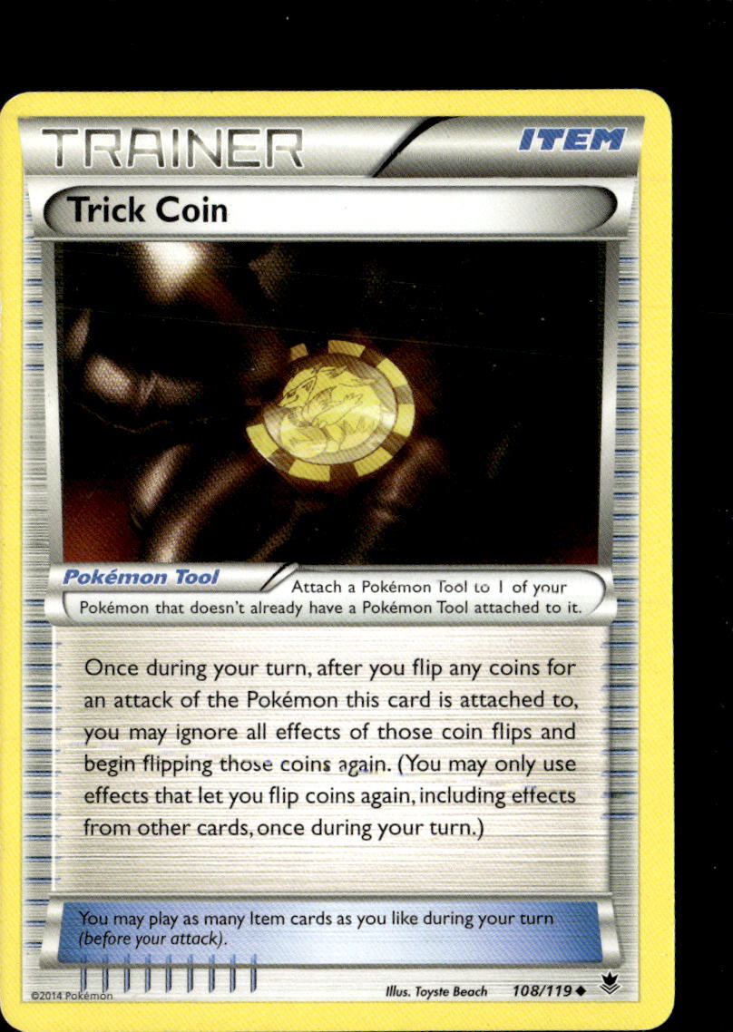Pokemon Trick Coin 108/119 Phantom Forces Non Holo Uncommon 2 Card Lot