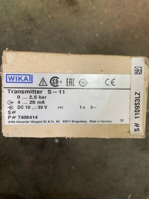 Wika S-11 Drucktransmitter 0-2,5bar