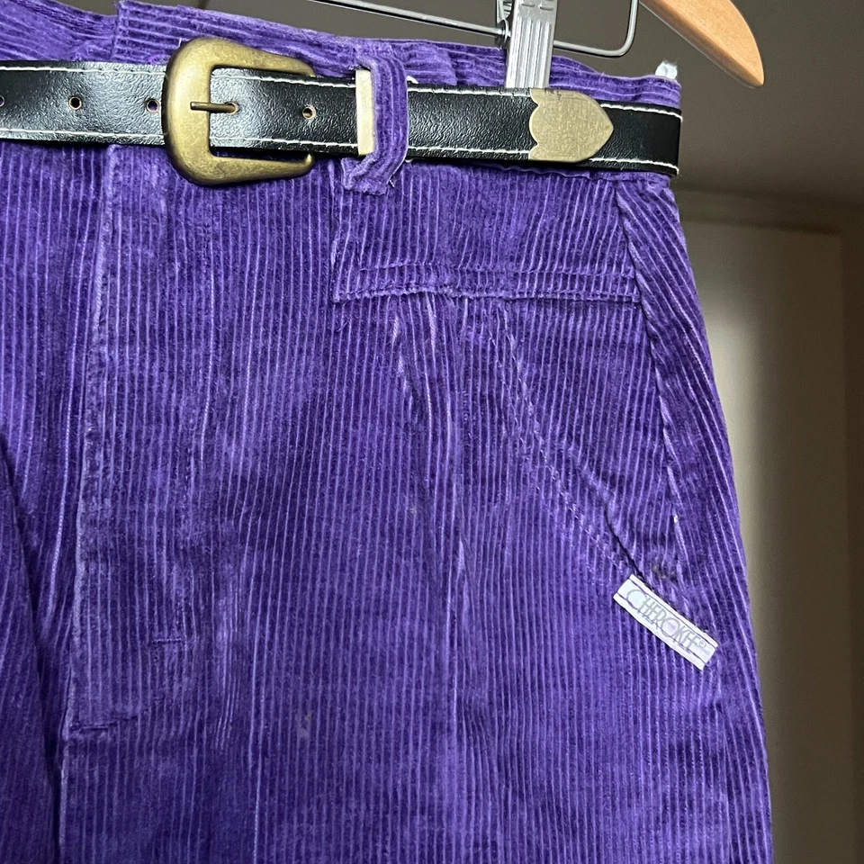 Falda vintage de pana púrpura cherokee para mujer talla 12 hecha en EE. UU. bolsillos años 80 Foto 3 de 4