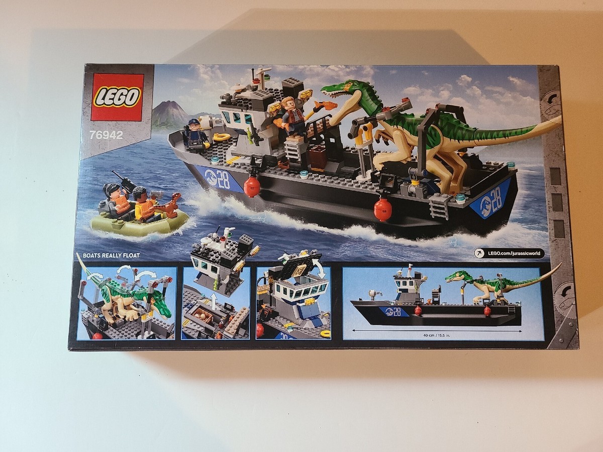 LEGO Jurassic World Baryonyx Dinosaur Boat Escape 76942- New