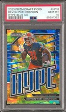 2023 Prizm Draft Picks #HP-18 Devon Witherspoon -Hype Blue Ice 56/99 - PSA 10