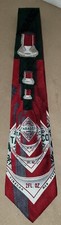 TABASCO MEN'S MULTICOLOR LOGO PRINT 100 SILK MADE IN USA NECKTIE