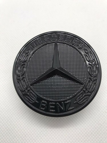 LOGO EMBLÈME MERCEDES BENZ SPORT 57 Mm FULL BLACK Pour Capot/ Insigne /sigle E