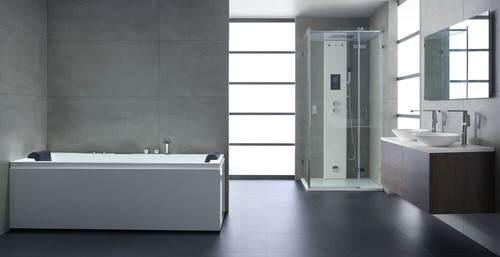 Whirlpoolwanne 190x90 cm weiß Acryl-Schürze Whirlpool Badewanne Eckbadewanne  - Bild 5 von 7