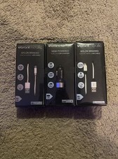 Duel USB car charger and 2 nylon braided sync and charge USB cables
