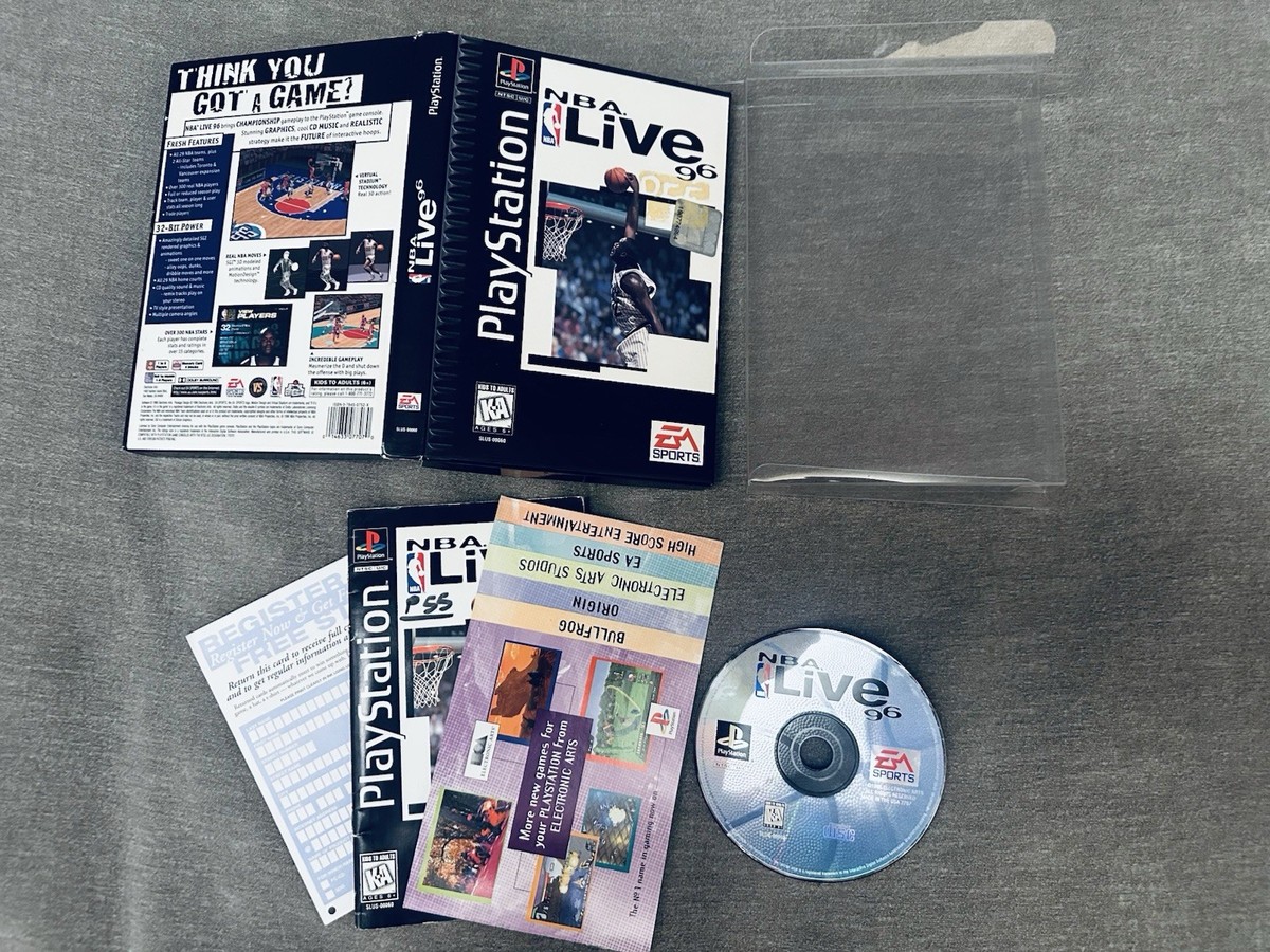 NBA Live 96 PlayStation 1 PS1 COMPLETE Long Box Case + Disc +