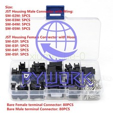 2/3/4/5Pin JST 2.54mm Dupont Terminal Wire Connector Cable Plug Kit 200pcs/set F