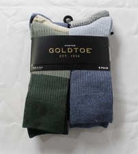 GOLDTOE Men's 6-Pack Knit Stanton Crew Socks ZG3 Multicolor Size 6-12.5 NWT