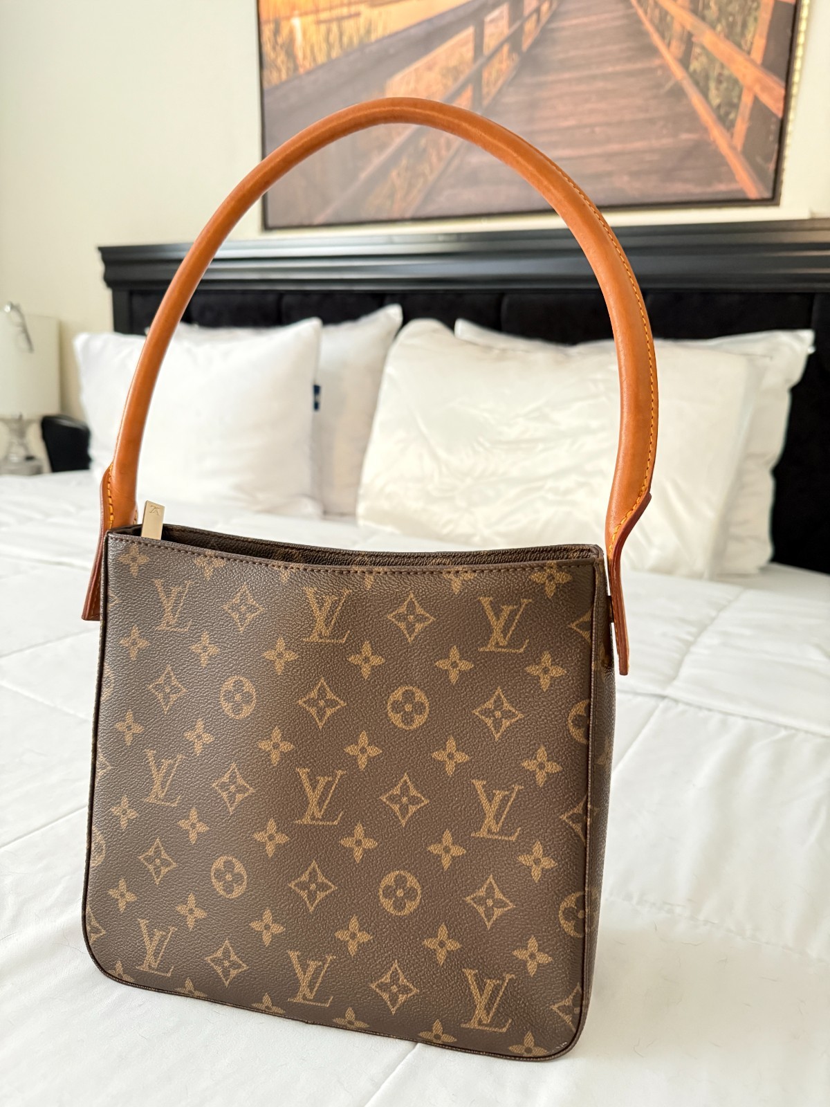 Authentic Louis Vuitton Monogram Loop MM Hand Shoulder Bag FL1020