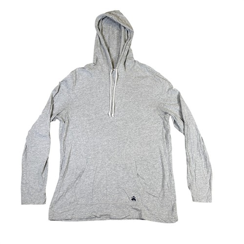 Brooks Brothers 1818 Mens Large Gray 100% Cotton Hoodie Long Sleeve Pullover