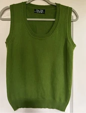 Sheep Wool Vest 31 Inch Bust Womans Size XXS Green Academia Preppy Classic,Y2K
