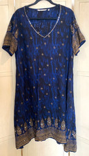 SOFT SURROUNDINGS Deep Blue Dress Size Large 100% Rayon