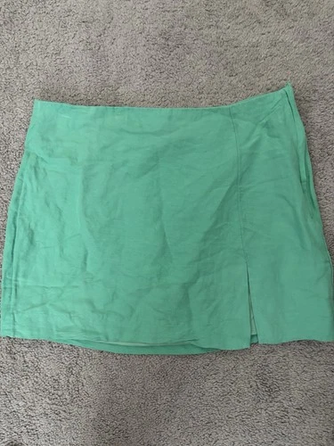 H&M Women’s Linen Blend Green Skirt 8