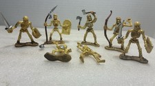 Skeleton Warrior Lot of 7 Unbranded Mini Plastic Marked 1461 Archer Fighter