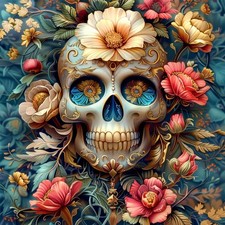 Skull Diamond Art Kits for Adults,Round Full Drill 5D Diamond Painting Kits forR