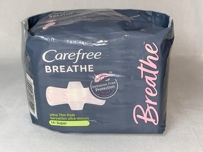 Carefree Breathe Super Ultra Thin Pads 14 Count Irritation Free DISCONTINUED